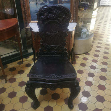 Silla japonesa de madera tallada Dragón Bucarest Art & Antiques