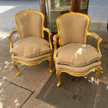 Sillones estilo Luís XV dorado oro a la hoja tallado a mano Bucarest Art & Antiques