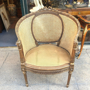 Sitial o Bergere doble enjuncado estilo Luis XVI Colección Exclusiva