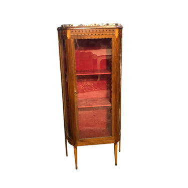 Vitrina estilo transicion 1900 con filete de marquetería en dos colores Colección Exclusiva