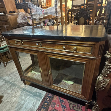Vitrina francesa Estilo Directorio mármol negro y tapiz interior s.XIX Colección Exclusiva