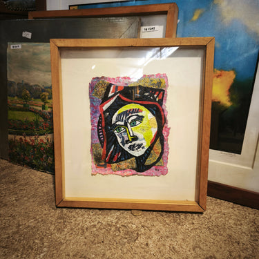 Yto Isabel Aranda - Técnica mixta con encaje 'Rostro' Bucarest Art & Antiques